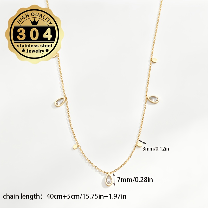 Women's Exquisite Necklace with Sparkling Synthetic Zirconia
